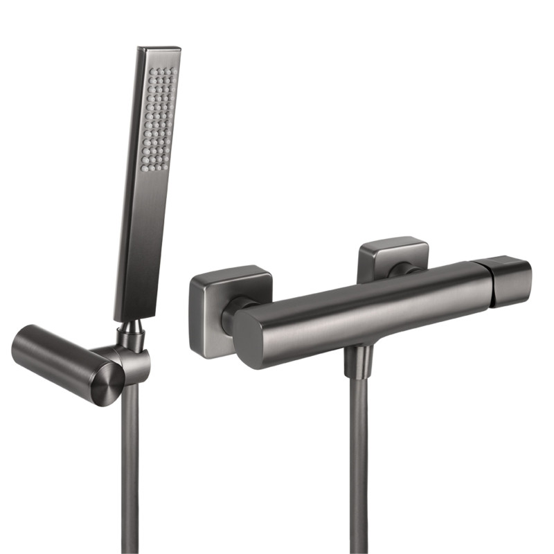 Bateria Natryskowa Ścienna Z Zestawem Natryskowym Grafitowa Tores Bateria Natryskowa Ścienna Z Zestawem Natryskowym Grafitowa Tores