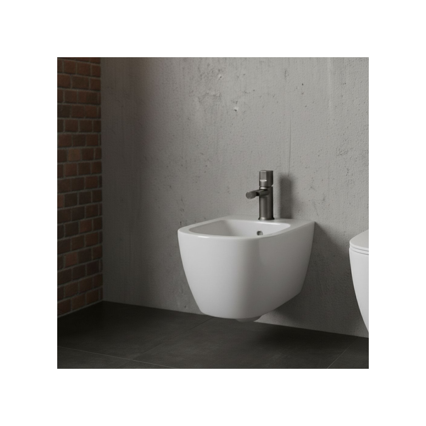 Bateria bidetowa stojąca z korkiem Grafitowa Tores Bateria bidetowa stojąca z korkiem Grafitowa Tores