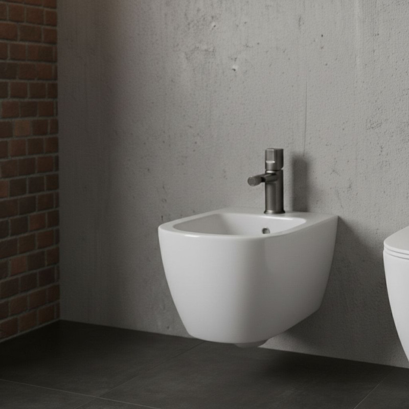 Bateria bidetowa stojąca z korkiem Grafitowa Tores Bateria bidetowa stojąca z korkiem Grafitowa Tores