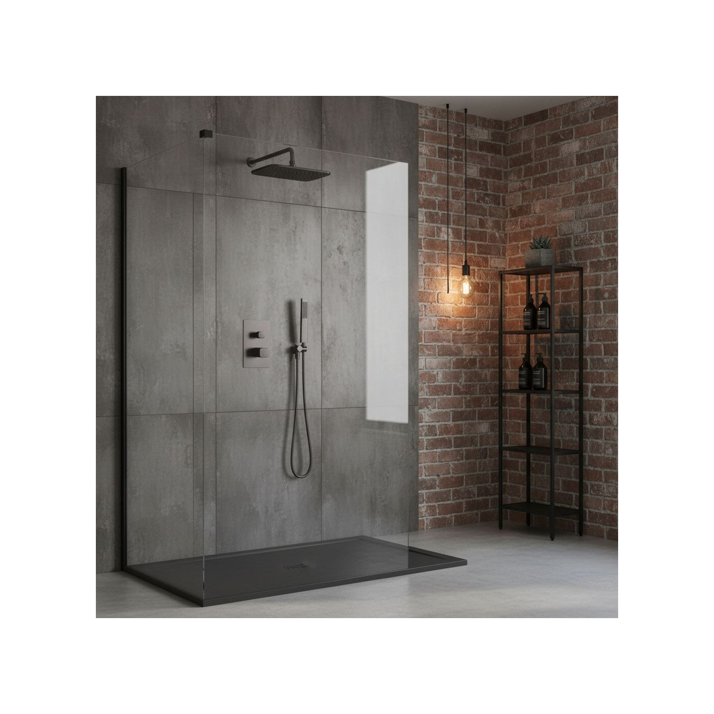 Bateria Natryskowa Podtynkowa Z Zestawem Grafitowa Tores