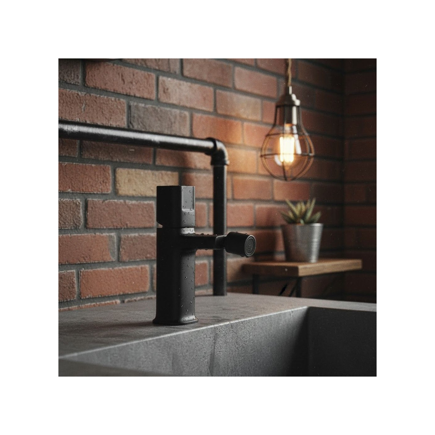 Bateria Bidetowa Stojąca z Korkiem Czarna Tores Bateria Bidetowa Stojąca z Korkiem Czarna Tores