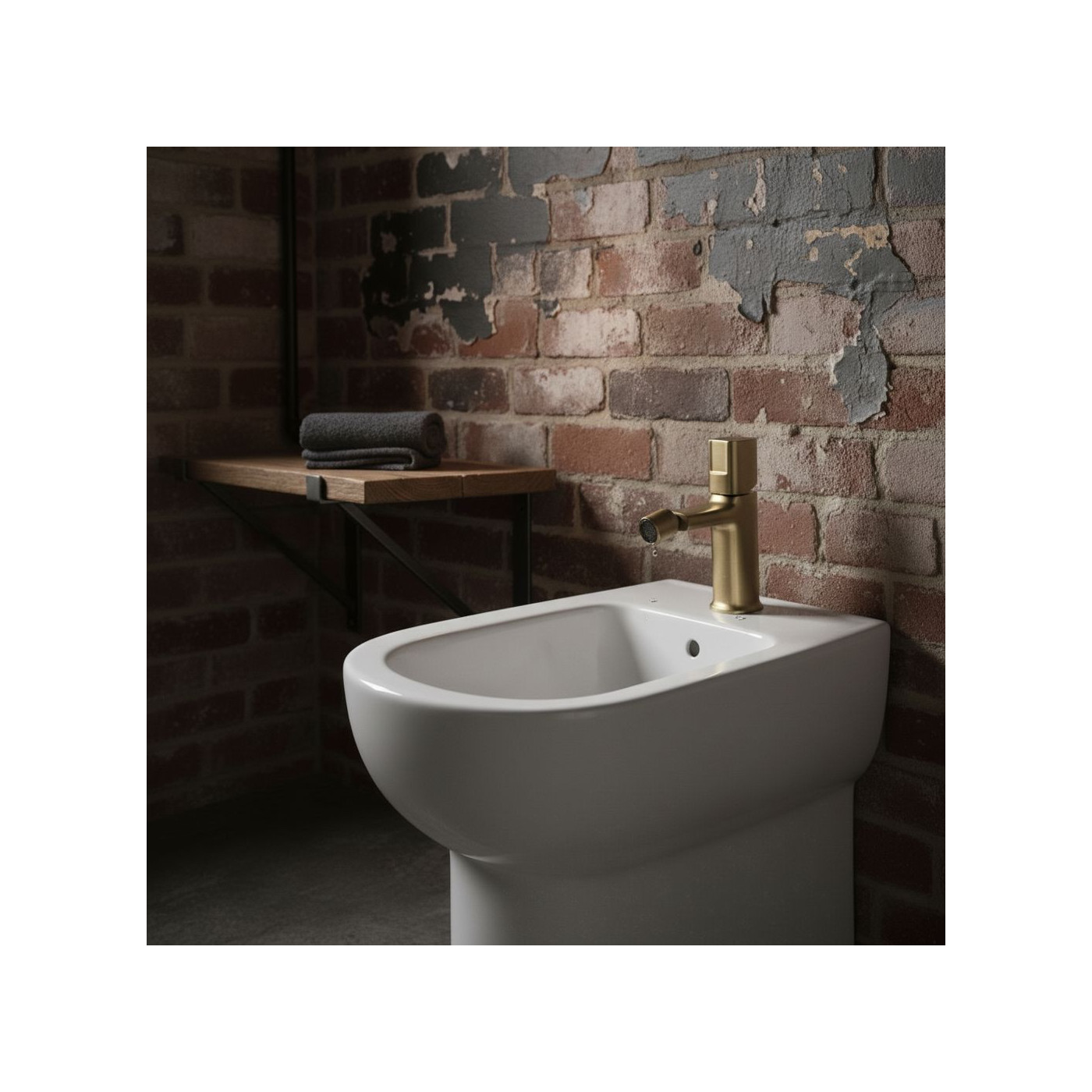 Bateria Bidetowa Stojąca z Korkiem Złota Tores Bateria Bidetowa Stojąca z Korkiem Złota Tores