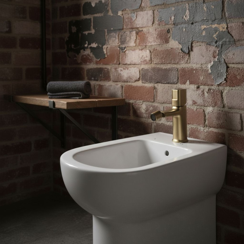 Bateria Bidetowa Stojąca z Korkiem Złota Tores Bateria Bidetowa Stojąca z Korkiem Złota Tores