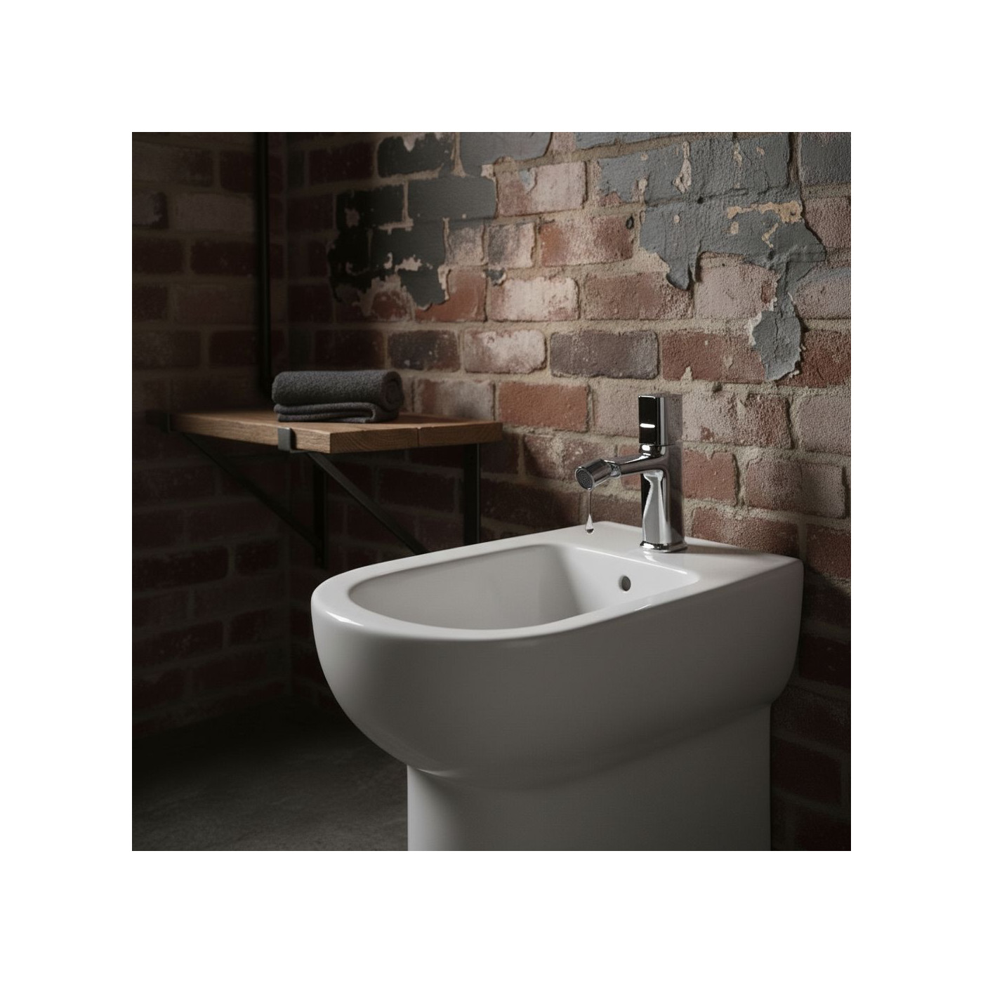 Bateria Bidetowa Stojąca z Korkiem Chrom Tores