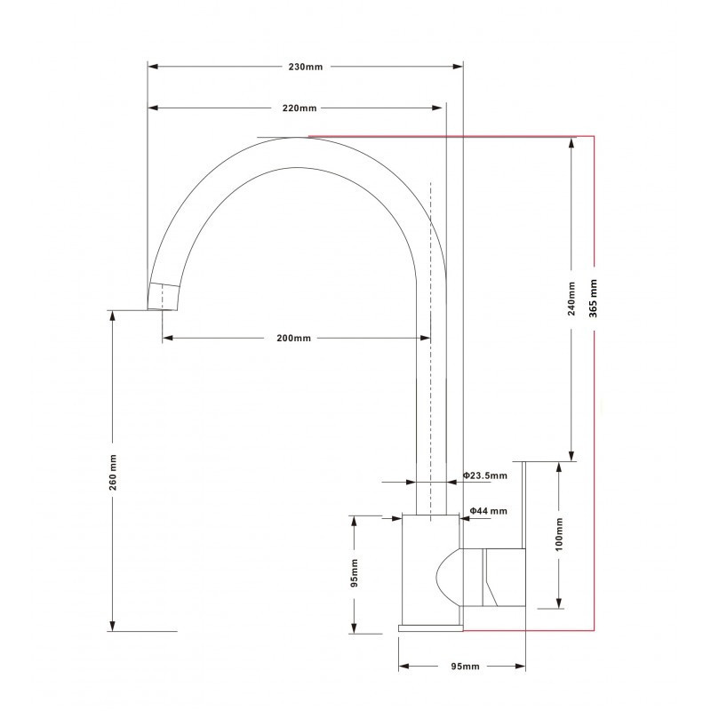 Bateria Zlewozmywakowa Stojąca MONO Beżowa