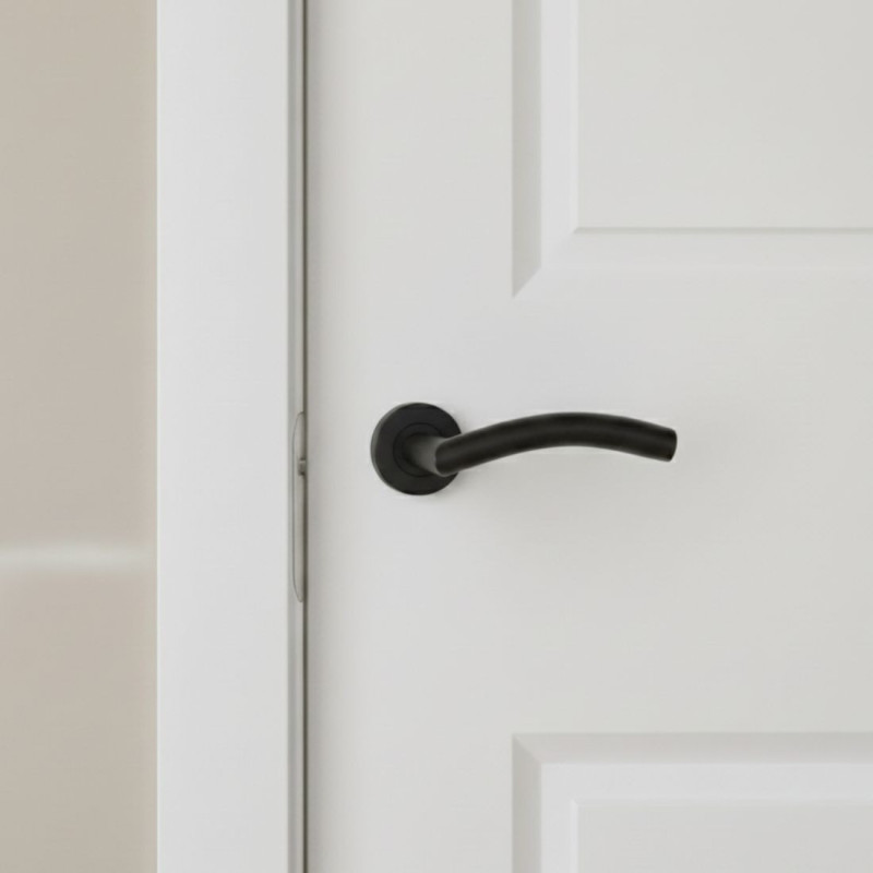 Klamka Drzwiowa FARO Czarna Matowa Stal Nierdzewna Klamka Drzwiowa FARO Czarna Matowa Stal Nierdzewna