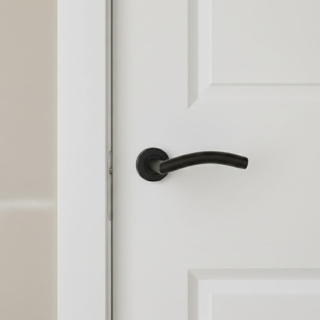 Klamka Drzwiowa FARO Czarna Matowa Stal Nierdzewna