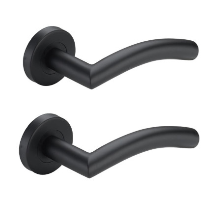 Klamka Drzwiowa FARO Czarna Matowa Stal Nierdzewna