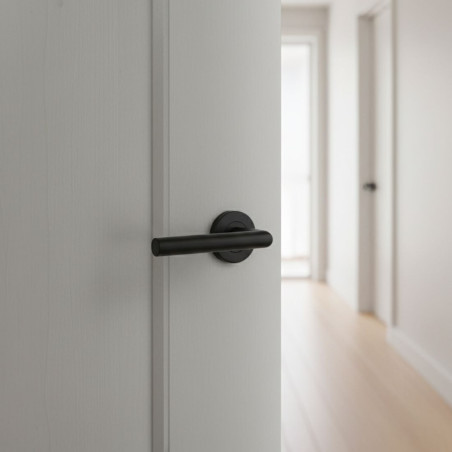 Klamka Drzwiowa Okrągła Czarna Mat Wigo