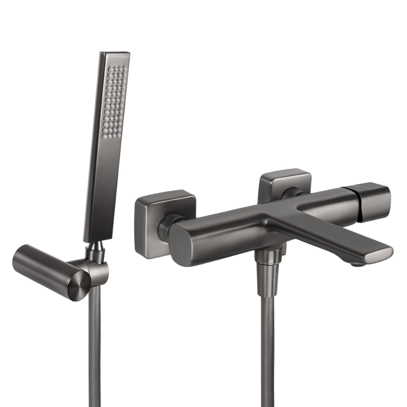 Bateria Wannowa Ścienna Z Zestawem Natryskowym Grafitowa Tores Bateria Wannowa Ścienna Z Zestawem Natryskowym Grafitowa Tores