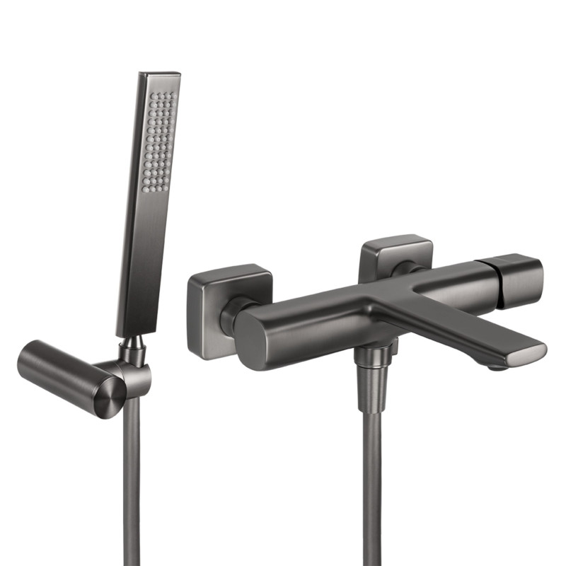 Bateria Wannowa Ścienna Z Zestawem Natryskowym Grafitowa Tores Bateria Wannowa Ścienna Z Zestawem Natryskowym Grafitowa Tores