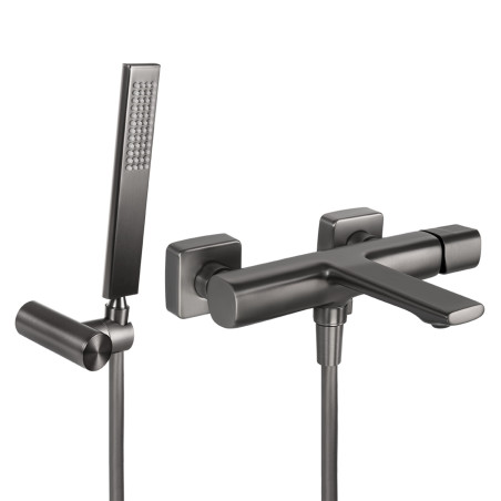 Bateria Wannowa Ścienna Z Zestawem Natryskowym Grafitowa Tores