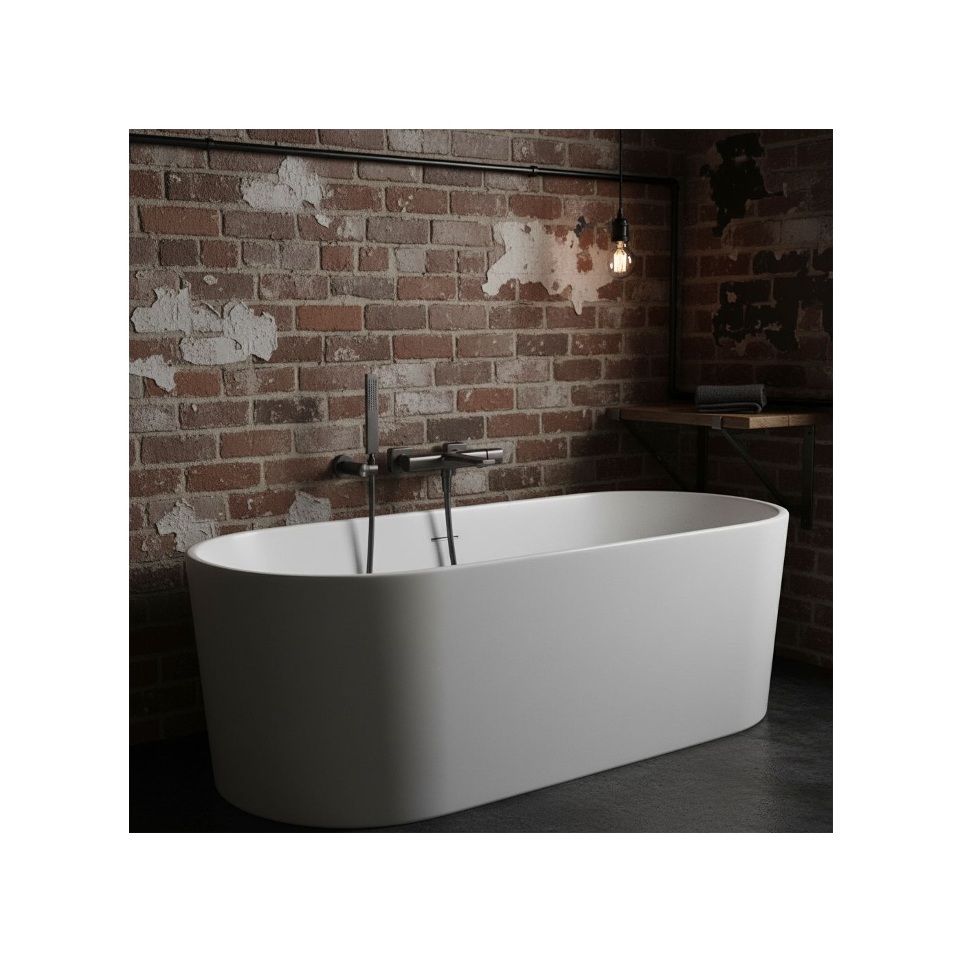 Bateria Wannowa Ścienna Z Zestawem Natryskowym Grafitowa Tores Bateria Wannowa Ścienna Z Zestawem Natryskowym Grafitowa Tores