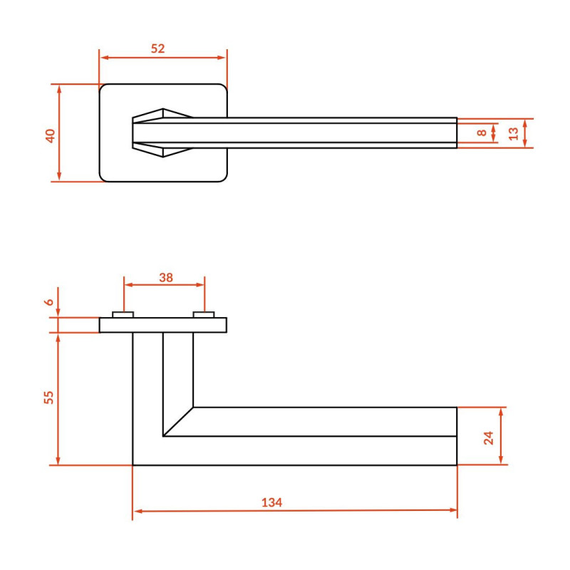 Klamka Do-Drzwi Wewnętrznych Libia II Złota Klamka Do-Drzwi Wewnętrznych Libia II Złota