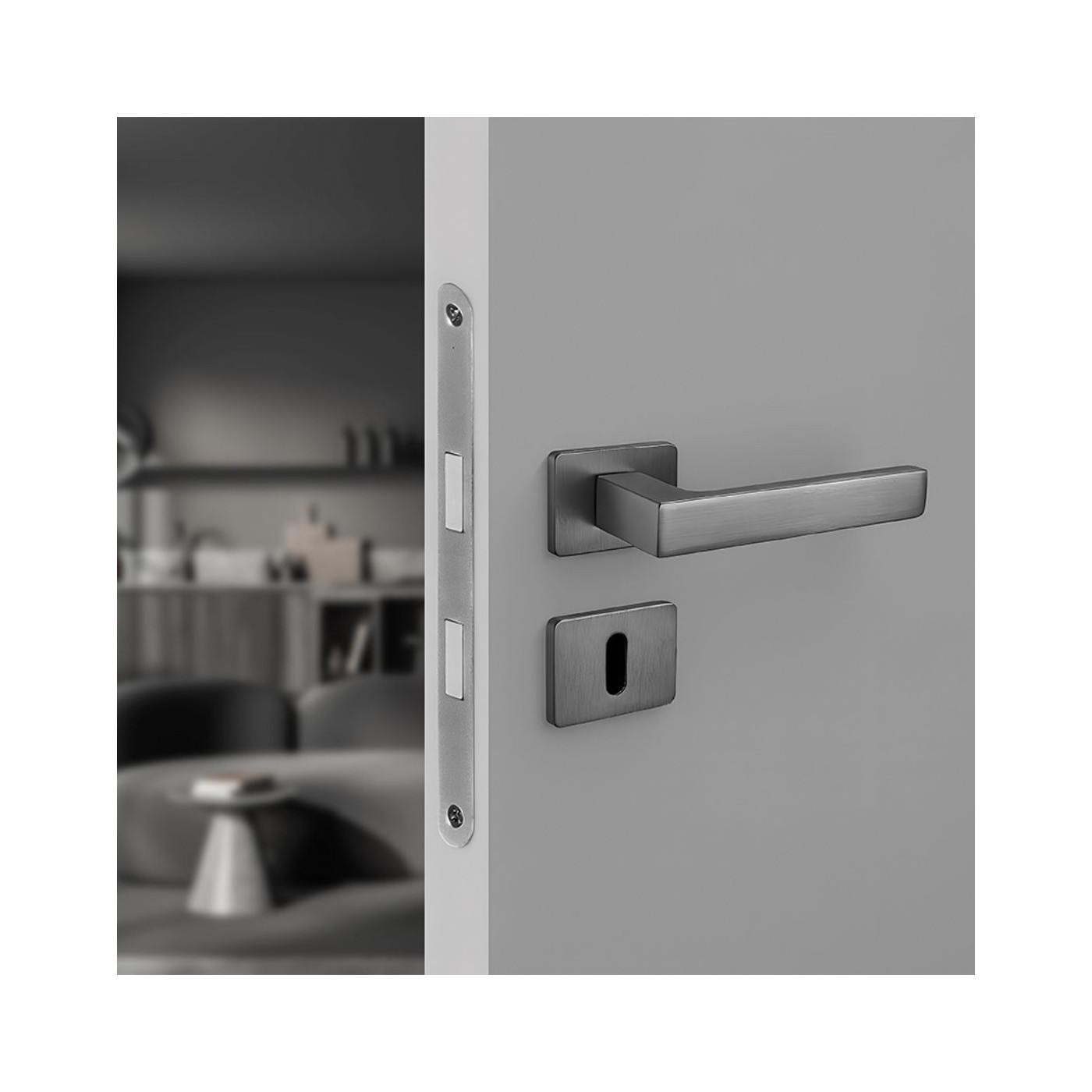 Klamka Do Drzwi Wewnętrznych KVADRATO II Grafit Klamka Do Drzwi Wewnętrznych KVADRATO II Grafit