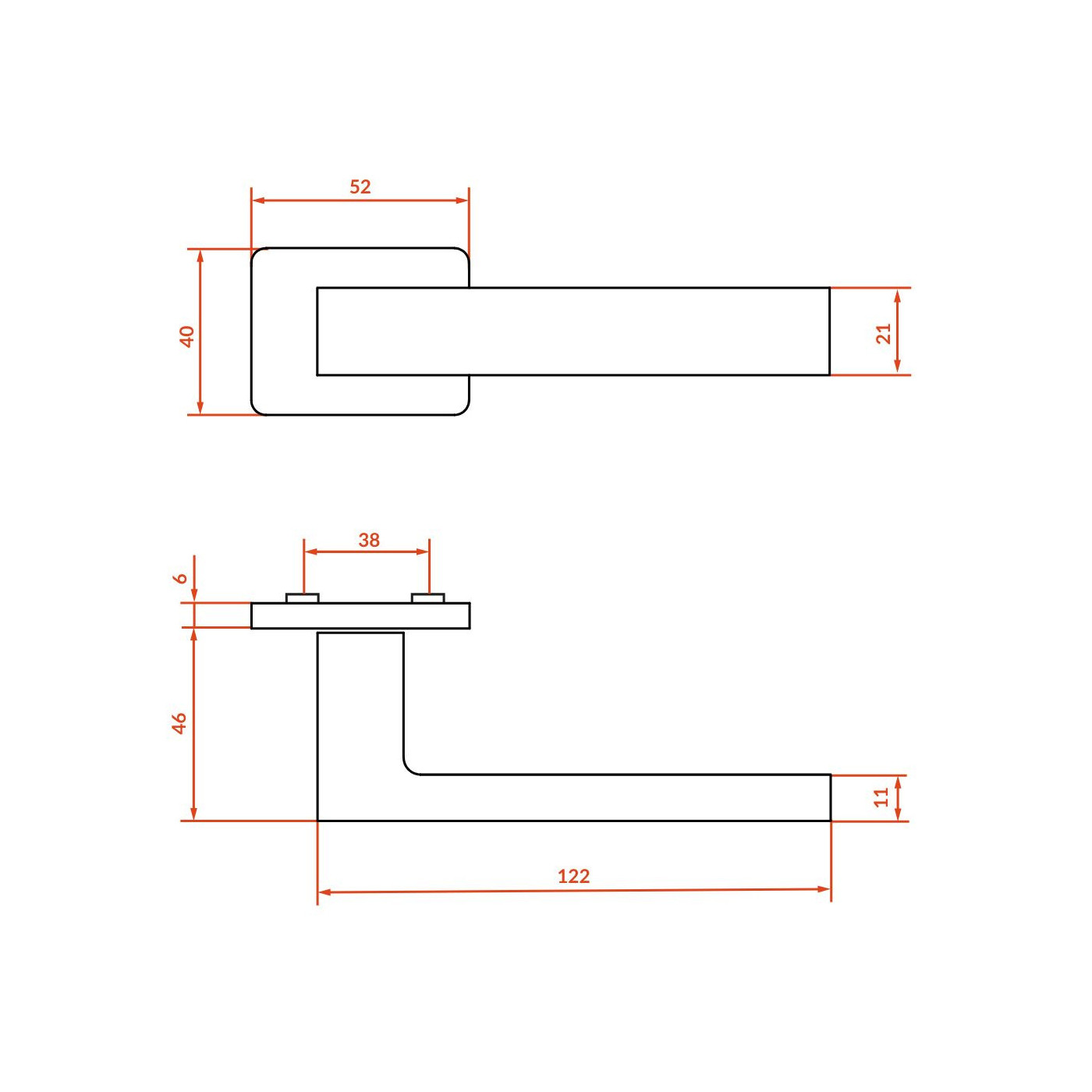 Klamka Do Drzwi Wewnętrznych KVADRATO II Grafit Klamka Do Drzwi Wewnętrznych KVADRATO II Grafit