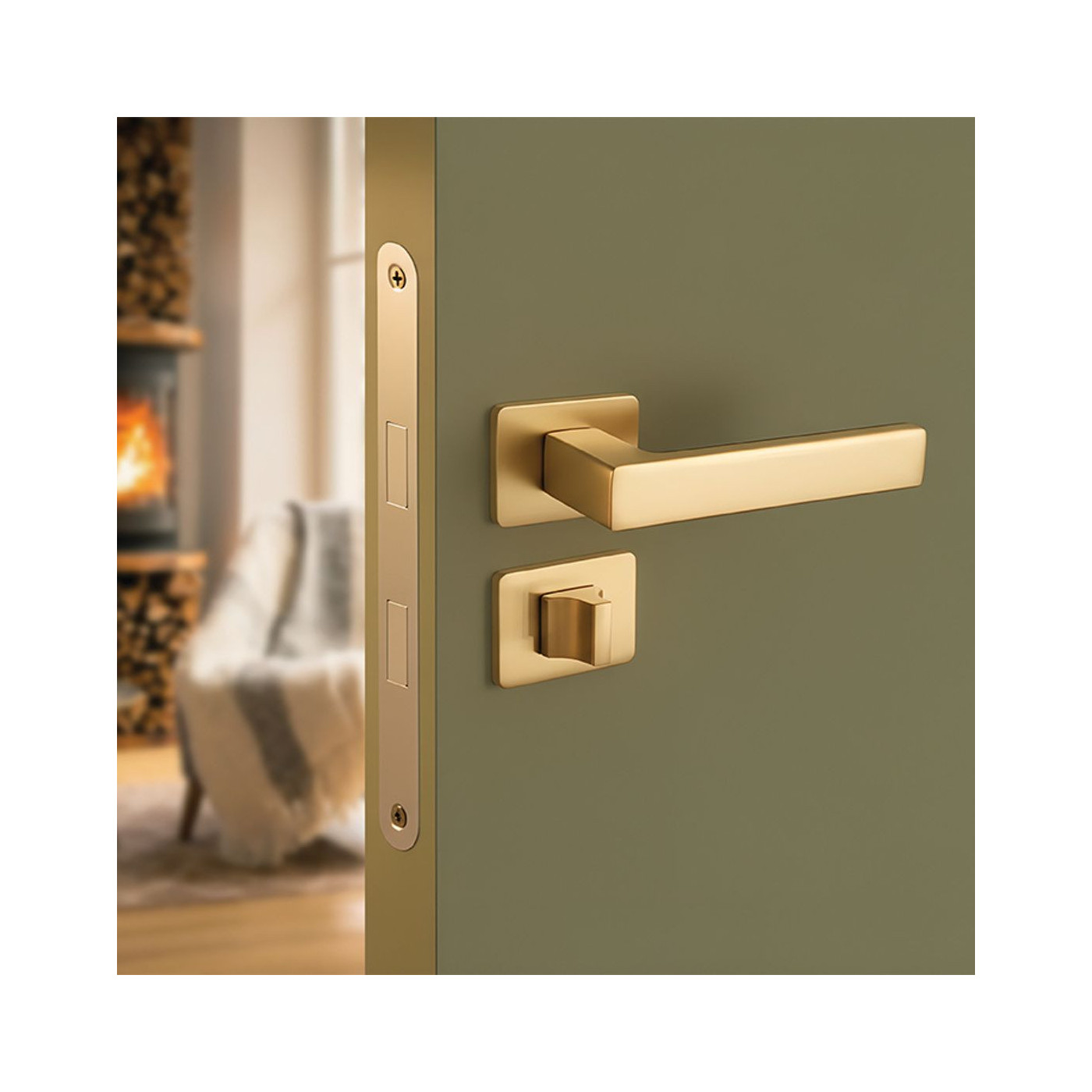 Klamka Do Drzwi Wewnętrznych KVADRATO II Złota Klamka Do Drzwi Wewnętrznych KVADRATO II Złota