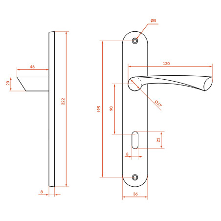 Klamka Do Drzwi Wewnętrznych Na klucz Satyna NOA