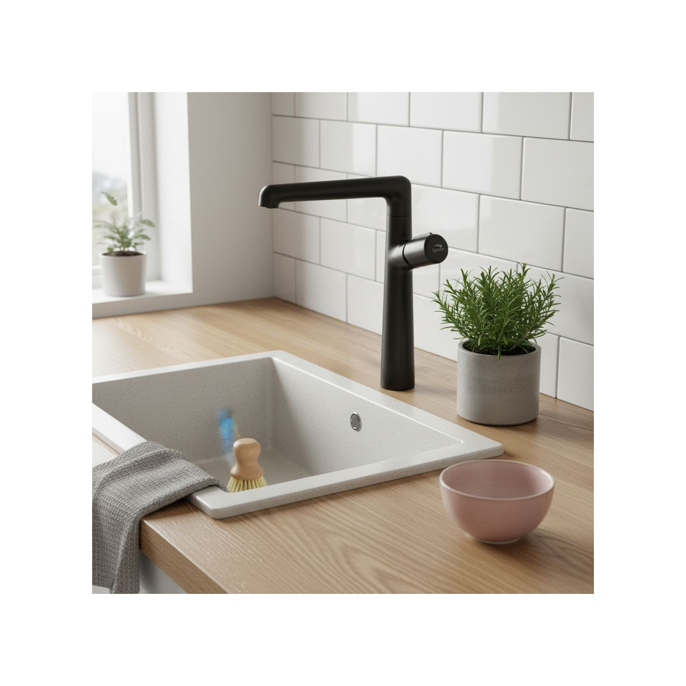 Bateria Zlewozmywakowa Pretto Czarny Mat Bateria Zlewozmywakowa Pretto Czarny Mat