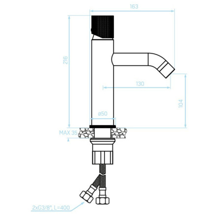 Bateria Umywalkowa Stojąca z Korkiem Chrom Peros Kuchinox Bateria Umywalkowa Stojąca z Korkiem Chrom Peros Kuchinox