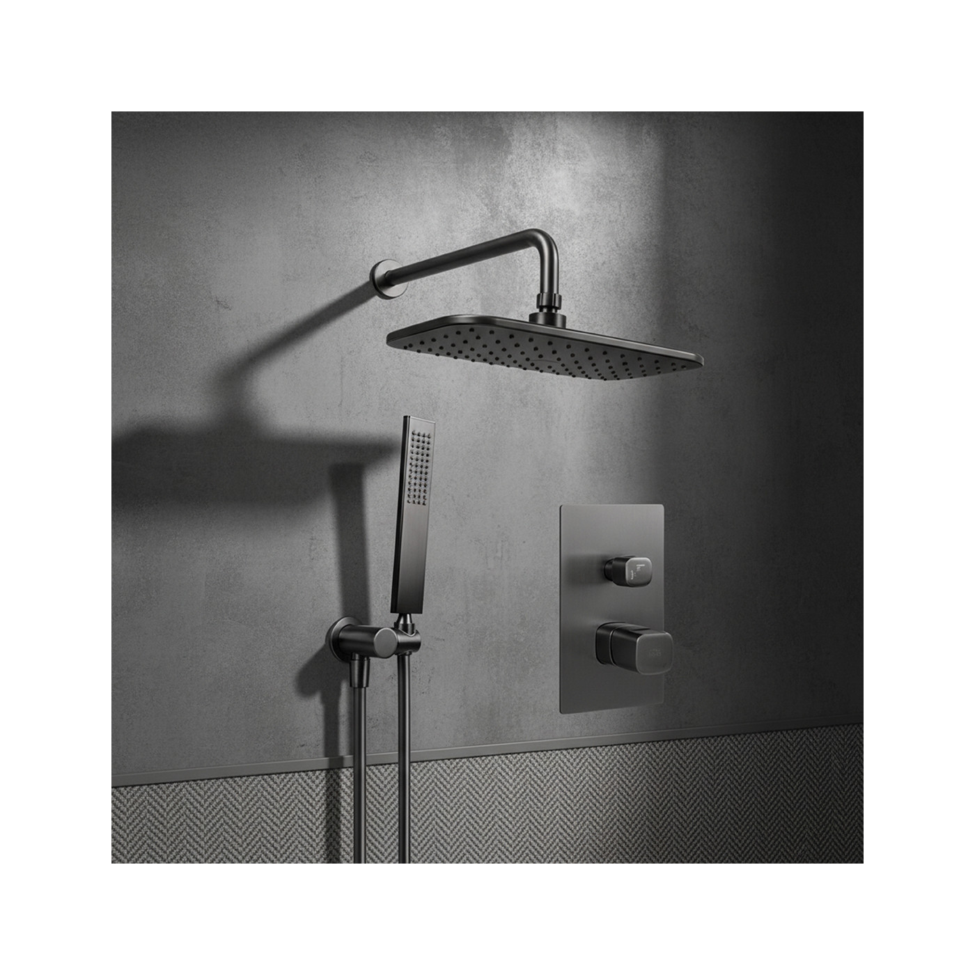 Bateria Natryskowa Podtynkowa Z Zestawem Grafitowa Tores Bateria Natryskowa Podtynkowa Z Zestawem Grafitowa Tores