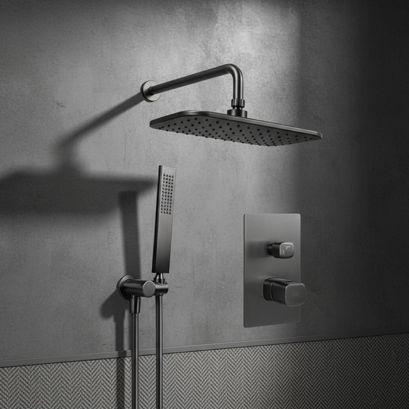 Bateria Natryskowa Podtynkowa Z Zestawem Grafitowa Tores Bateria Natryskowa Podtynkowa Z Zestawem Grafitowa Tores