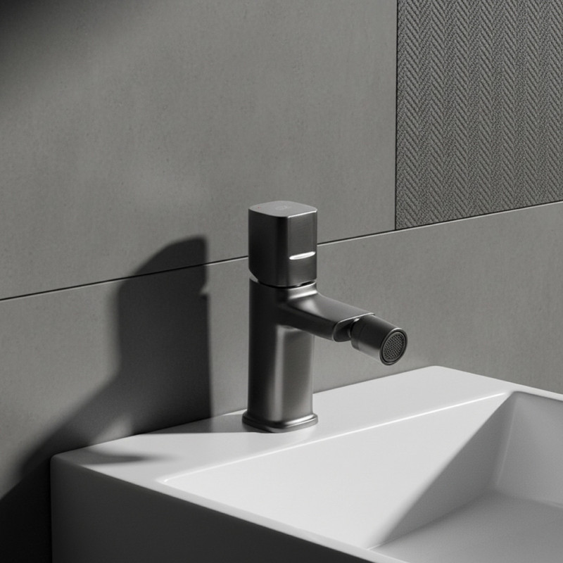 Bateria bidetowa stojąca z korkiem Grafitowa Tores Bateria bidetowa stojąca z korkiem Grafitowa Tores