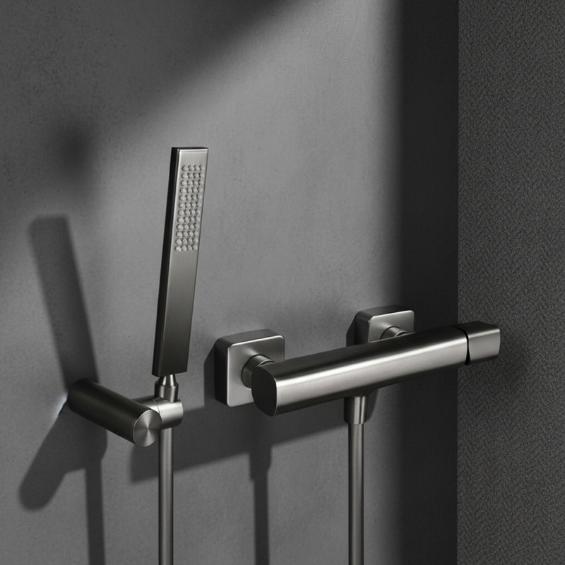 Bateria Natryskowa Ścienna Z Zestawem Natryskowym Grafitowa Tores Bateria Natryskowa Ścienna Z Zestawem Natryskowym Grafitowa Tores