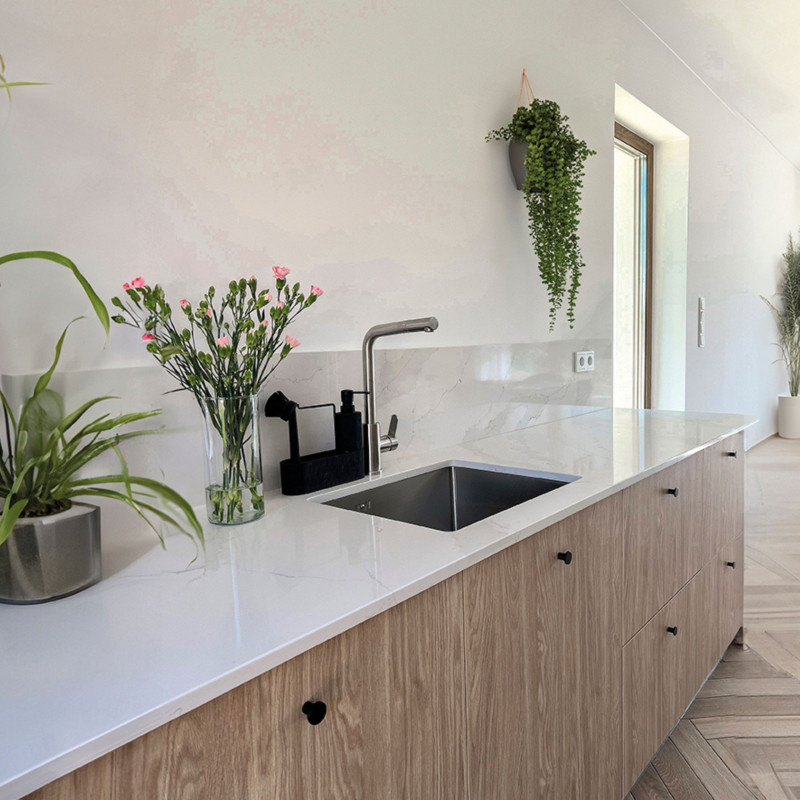 Bateria Zlewozmywakowa Stojąca z Wyciąganą Wylewką L Bona