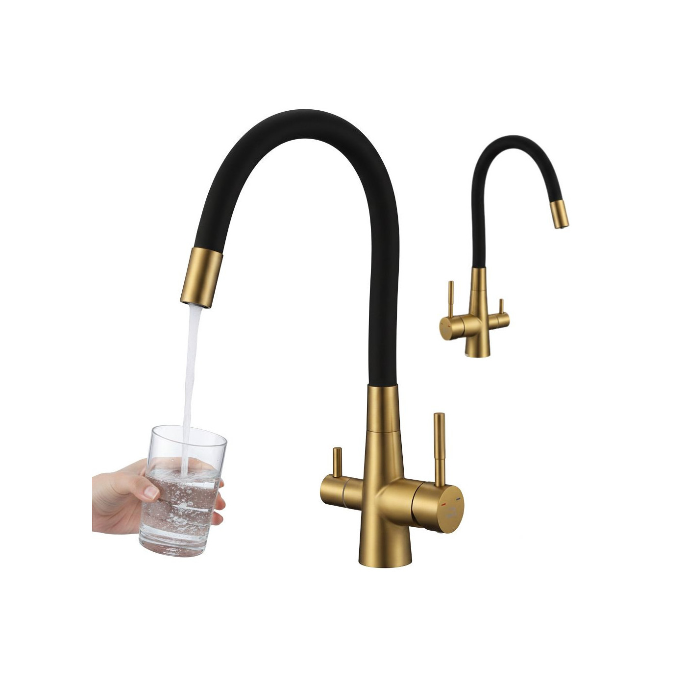 Bateria Filtrująca Wodę z Elastyczną Wylewką do Filtra Wody RIVECO