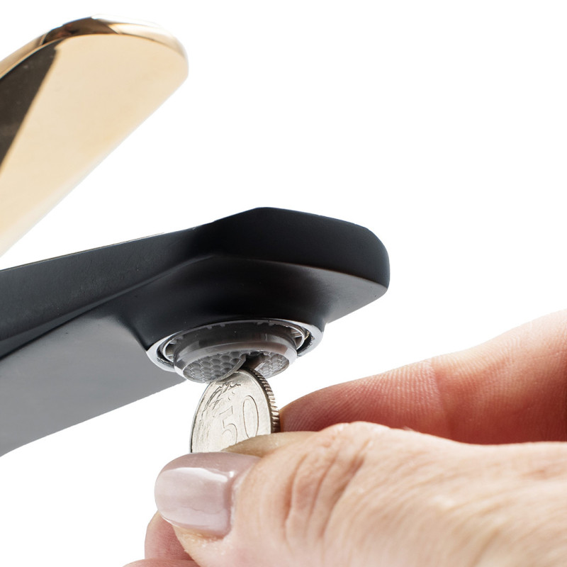 Bateria Umywalkowa Stojąca z Korkiem Biała/Złota Rubio