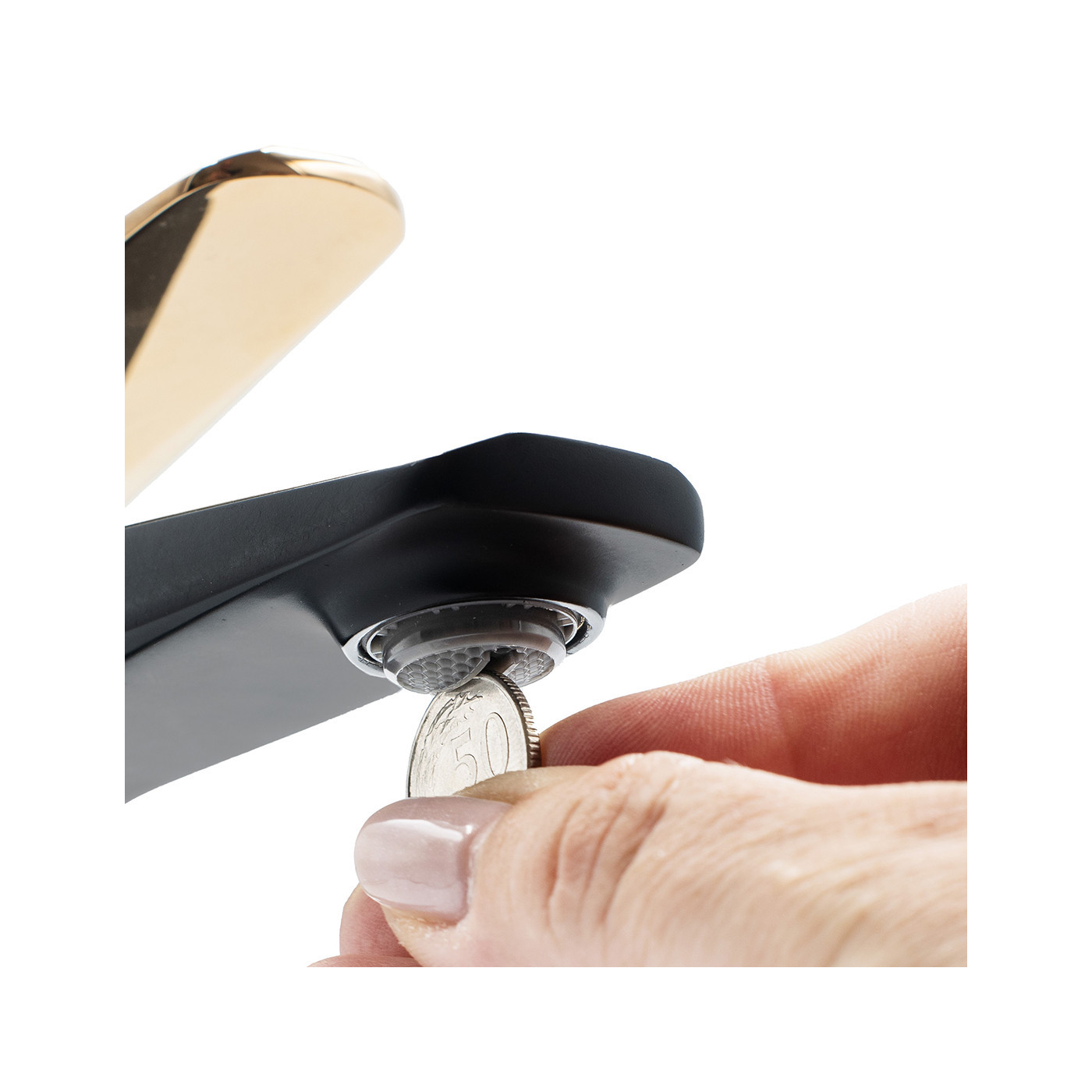 Bateria Umywalkowa Stojąca z Korkiem Rubio Czarna/ Złota