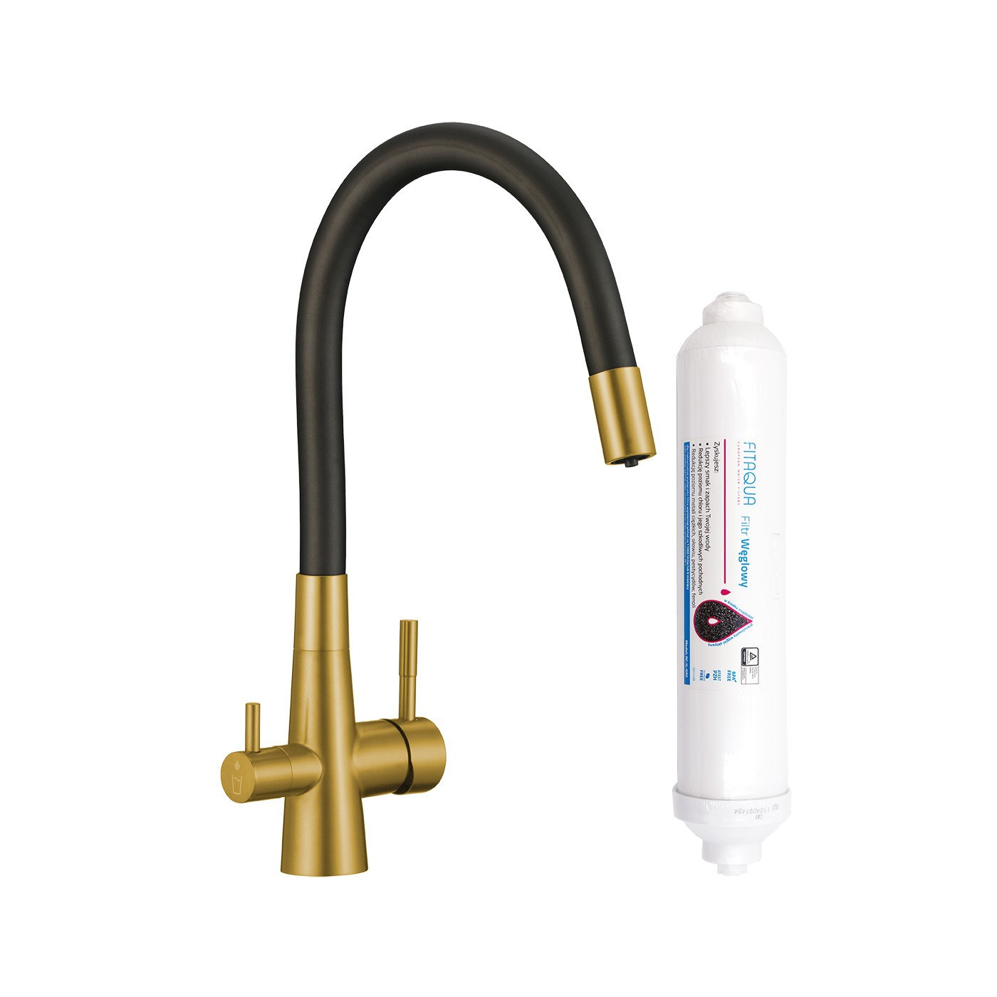 Bateria Filtrująca Wodę Riveco + Filtr Węglowy Zestaw Złota