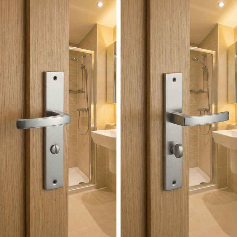 Klamka Na Szyldzie Długim WC Aster Satyna