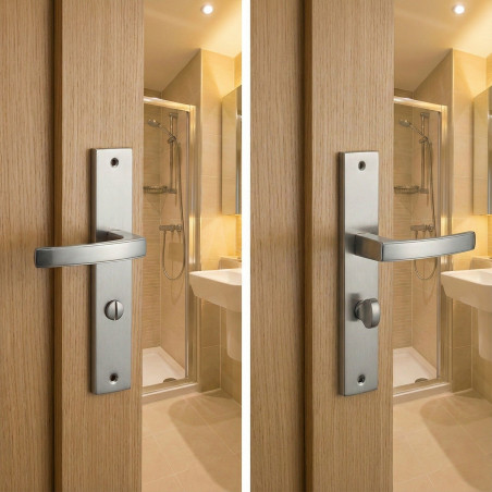 Klamka Na Szyldzie Długim WC Aster Satyna