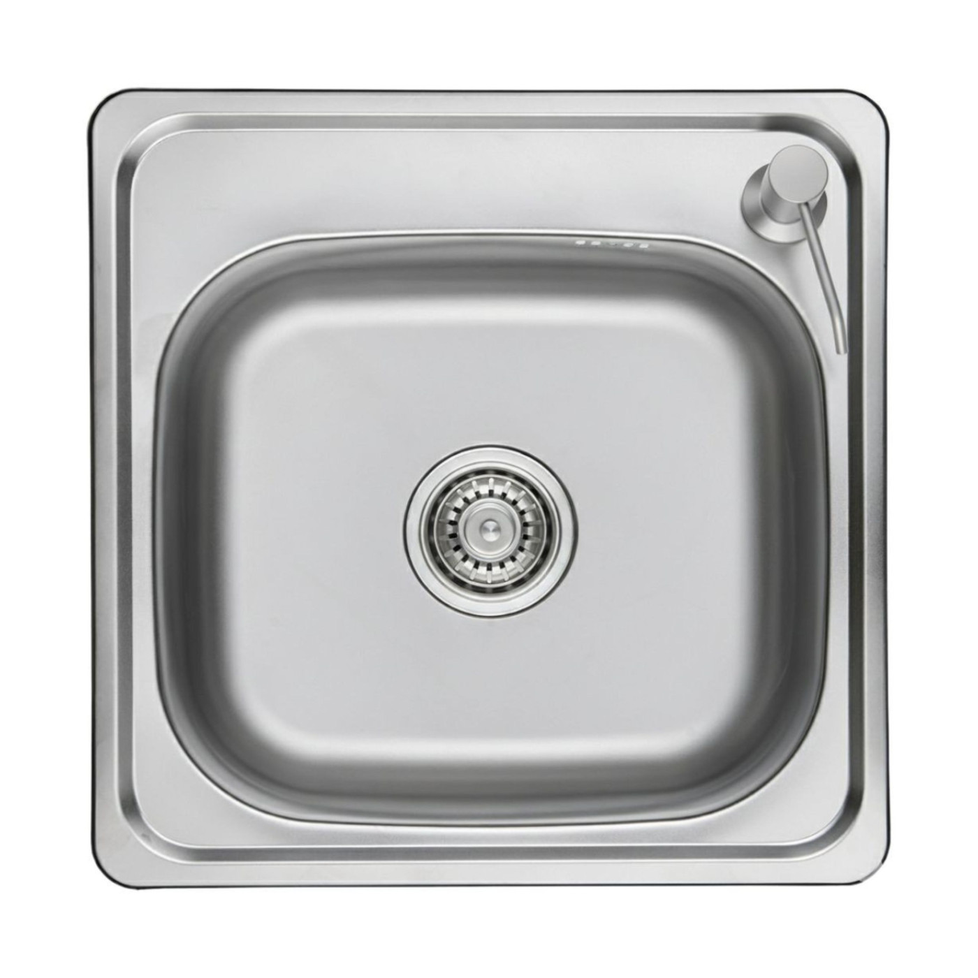 Zlewozmywak Stalowy 475x475 mm z Dozownikiem Prawym Zestaw