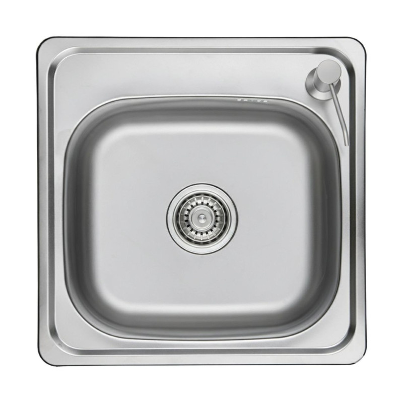 Zlewozmywak Stalowy 475x475 mm z Dozownikiem Prawym Zestaw