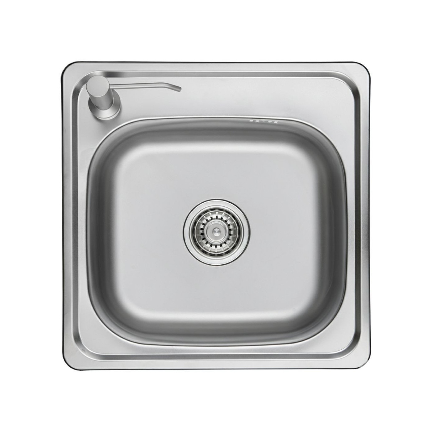 Zlewozmywak Stalowy 475x475 mm z Dozownikiem Lewym Zestaw