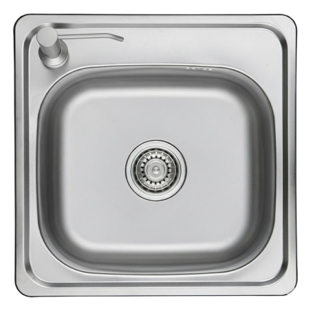 Zlewozmywak Stalowy 475x475 mm z Dozownikiem Lewym Zestaw Zlewozmywak Stalowy 475x475 mm z Dozownikiem Lewym Zestaw