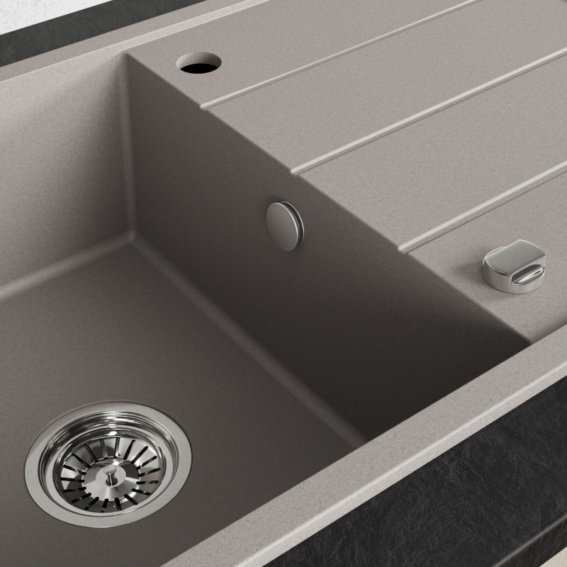 Zlewozmywak Jednokomorowy Granitowy Beżowy 780x480mm Wolin