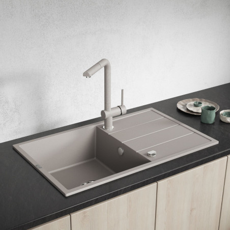 Zlewozmywak Jednokomorowy Granitowy Beżowy 780x480mm Wolin