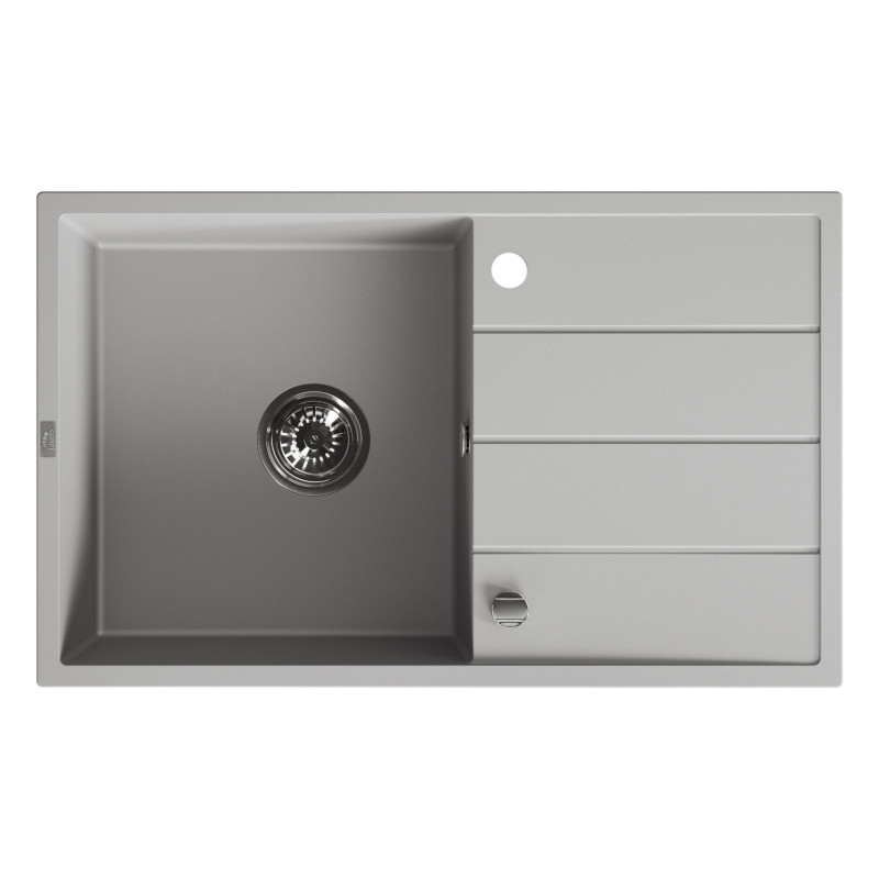 Zlewozmywak Jednokomorowy Granitowy Szary 780x480mm Wolin
