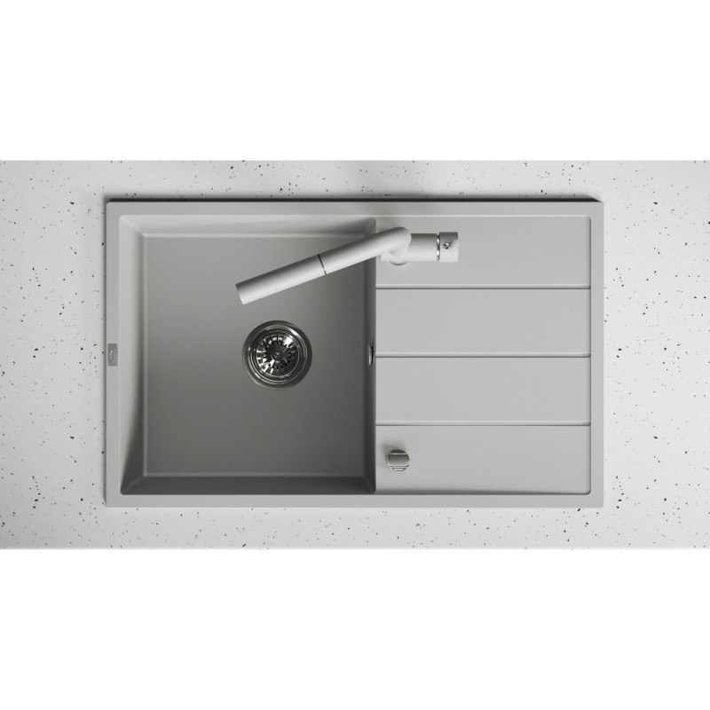 Zlewozmywak Jednokomorowy Granitowy Szary 780x480mm Wolin