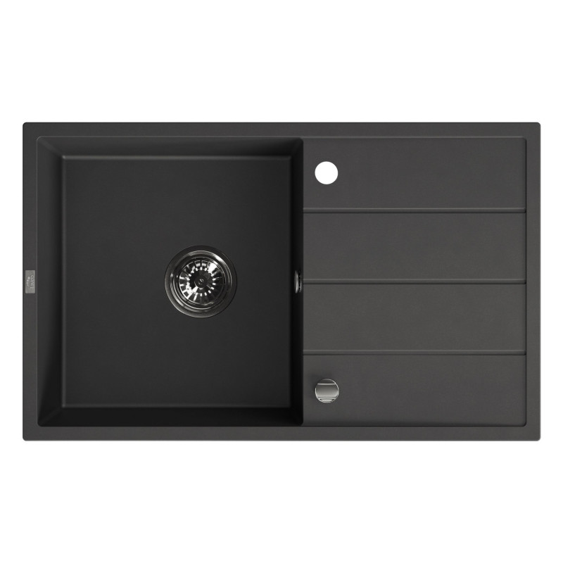 Zlewozmywak Jednokomorowy Granitowy Czarny 780x480mm Wolin Zlewozmywak Jednokomorowy Granitowy Czarny 780x480mm Wolin