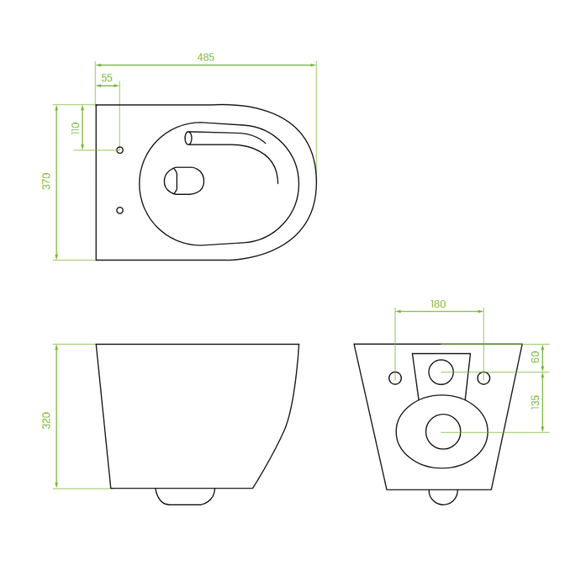 Miska WC Wisząca Desna CycleON Z Deską Spłukiwanie Wirowe