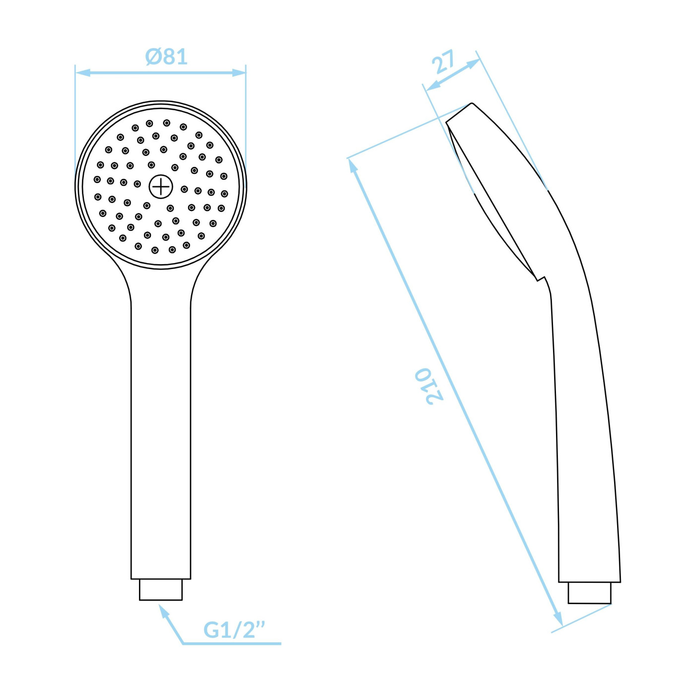 Słuchawka Natryskowa MEVA Czarna