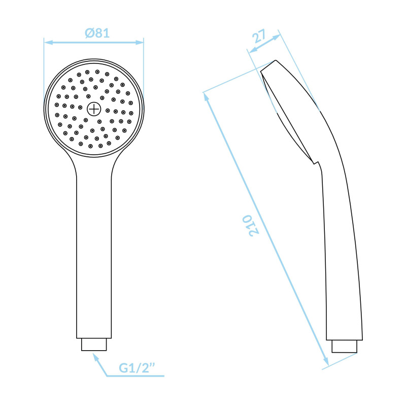 Słuchawka Natryskowa MEVA Czarna