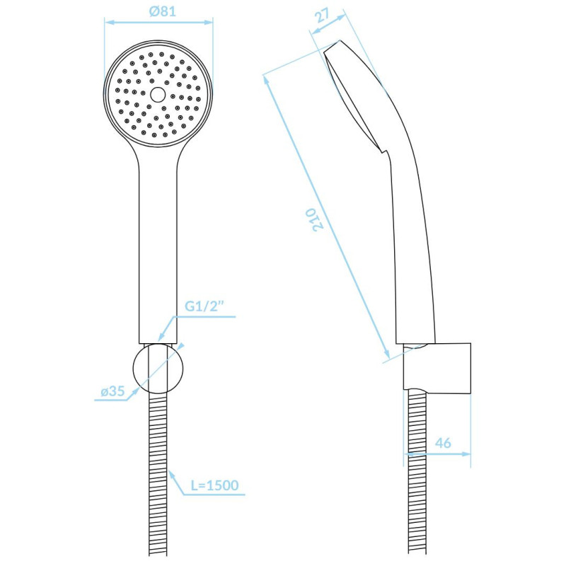 Zestaw Natryskowy Punktowy Czarny MEVA