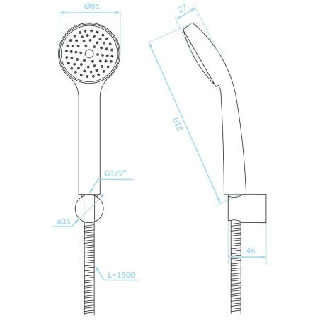 Zestaw Natryskowy Punktowy Czarny MEVA