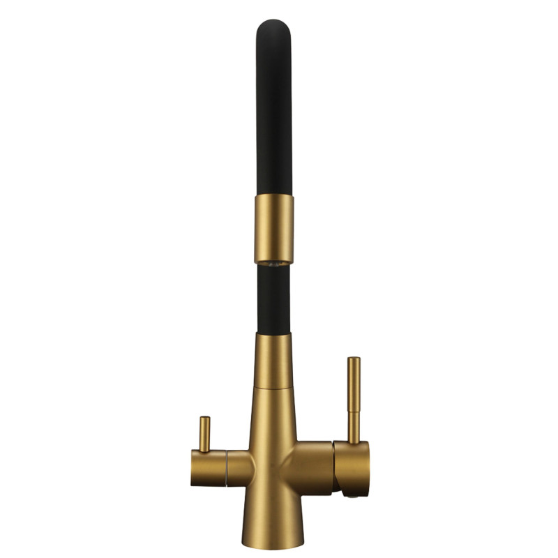 Bateria  Filtrująca Wodę Z Elastyczną Wylewką + Filtr Zmiękczający Riveco Złota